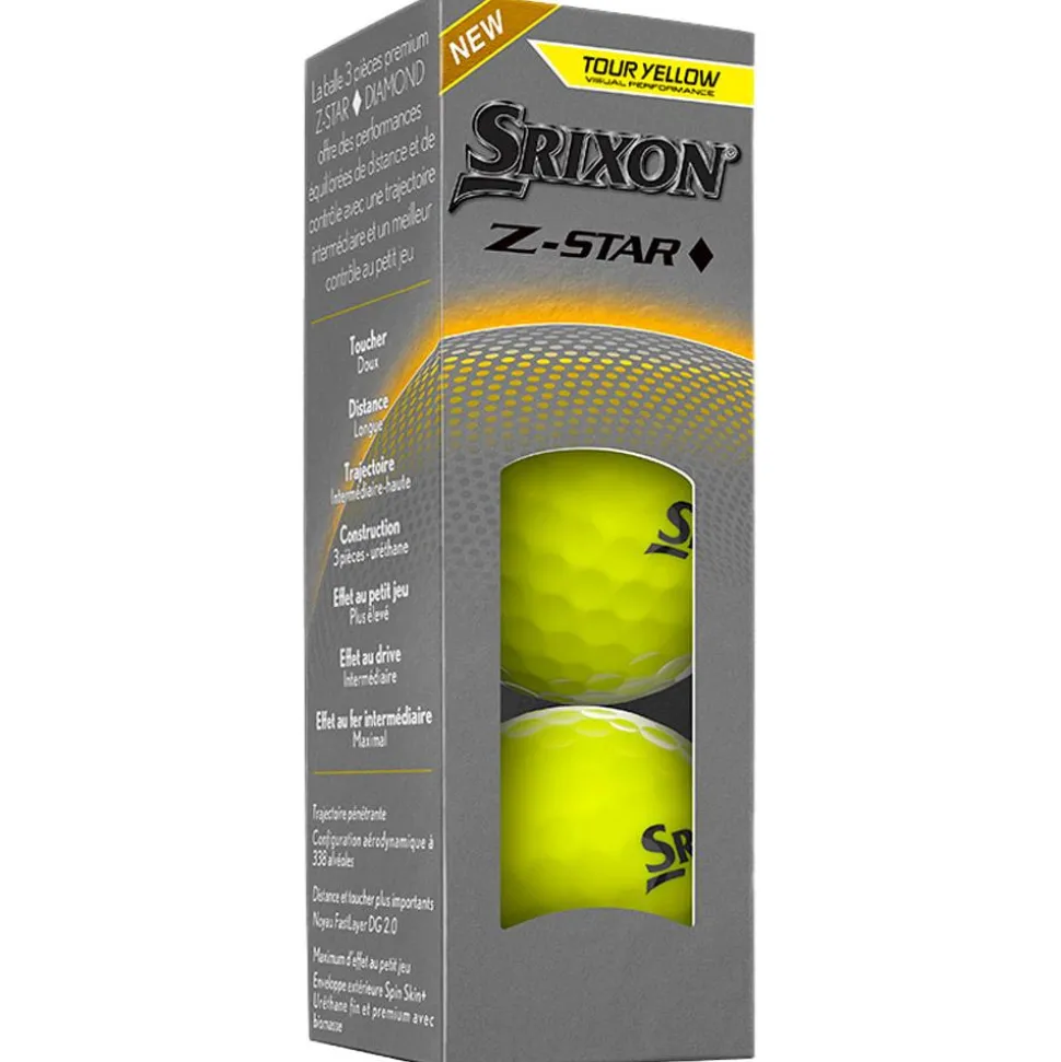 Balles neuves Srixon Z-Star Diamond Tour Yellow