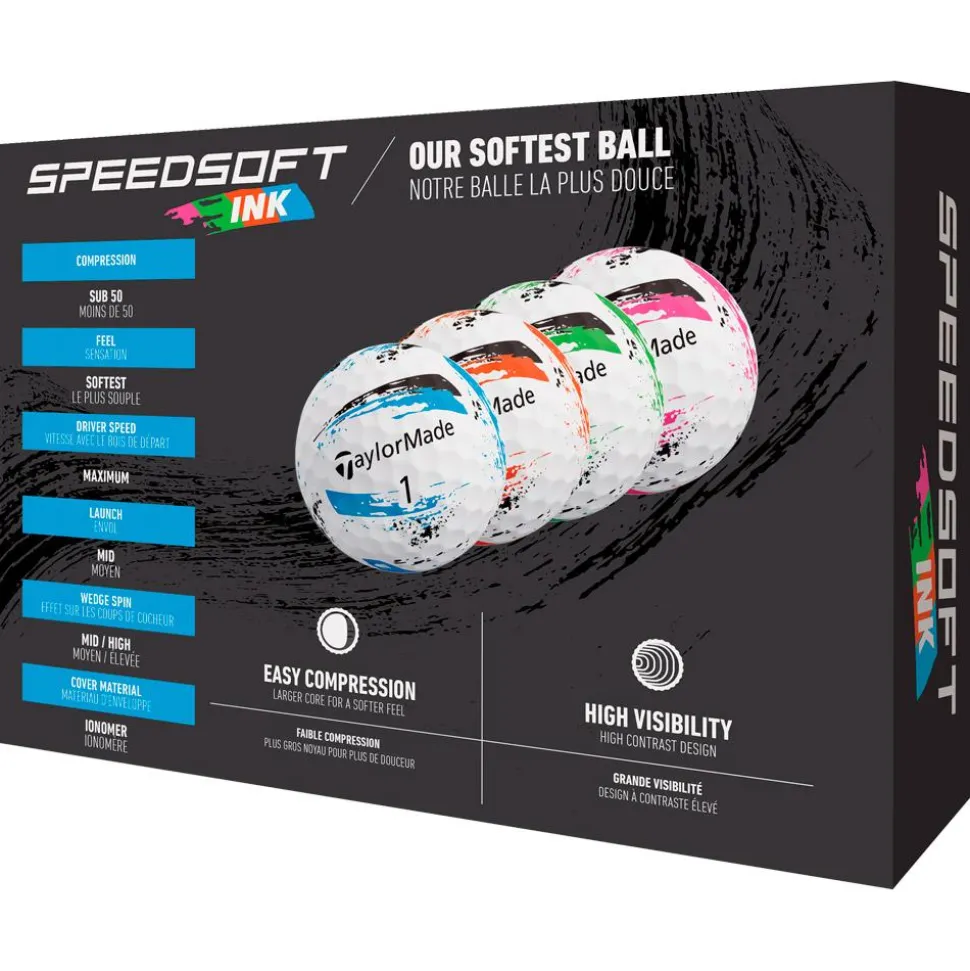 Balles neuves Taylormade SpeedSoft Ink Mutli