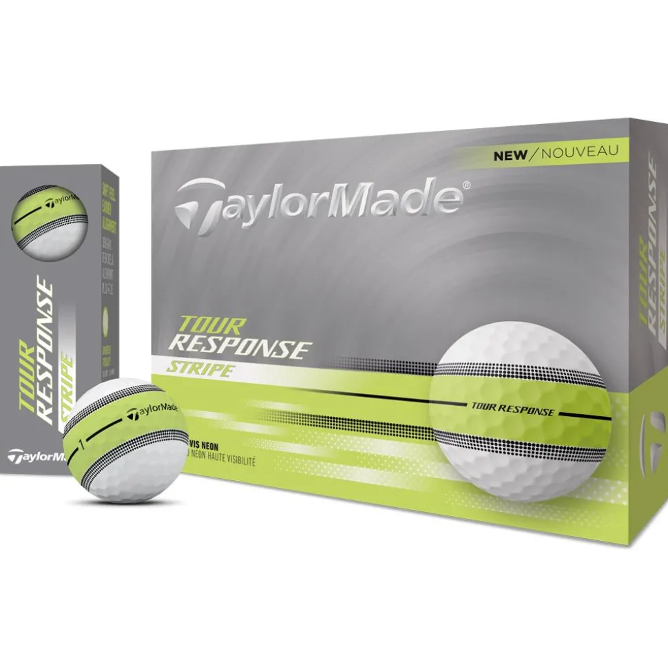 Balles neuves Taylormade Tour Response Stripe Neon Yellow
