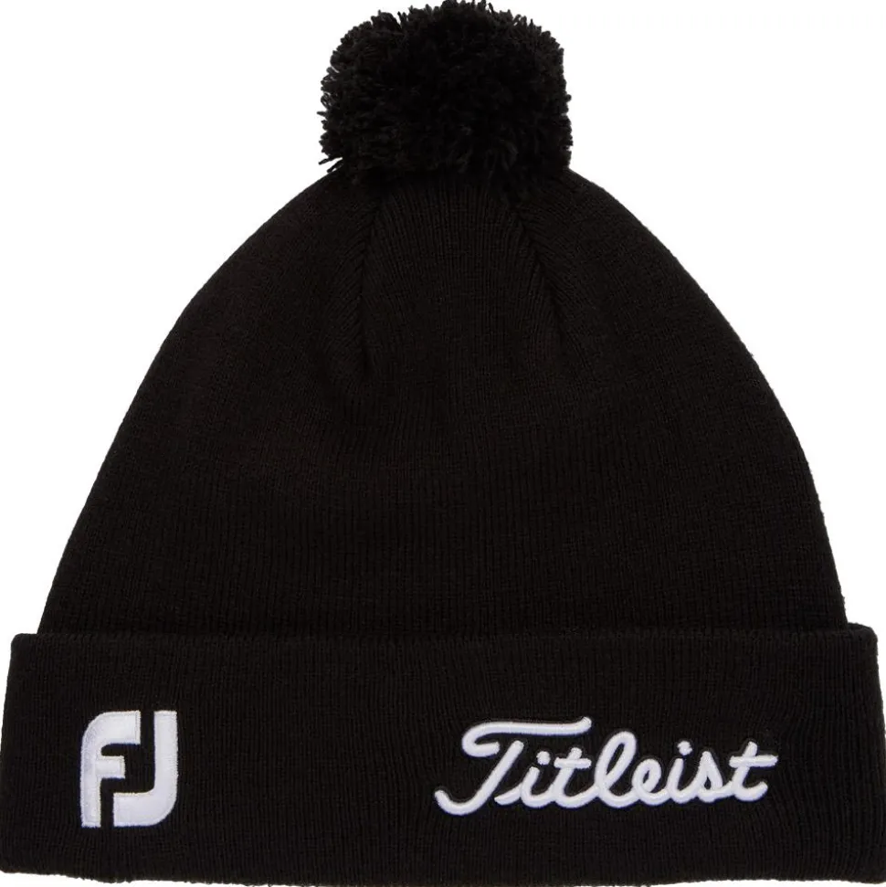 Bonnet Titleist Tour Pom Pom Black White