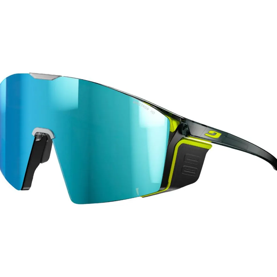 Lunettes de soleil Julbo Edge Cover Mat Noir Jaune Fluo Spectron Hd 4 Polarized
