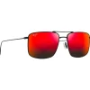 Lunettes de soleil Maui Jim Aeko Noir Mat Hawaii Lava MauiPure