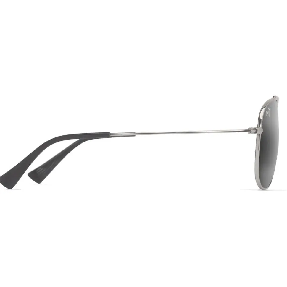 Lunettes de soleil Maui Jim Hauoli Xs Black Shiny Silver Neutral Grey MauiPure