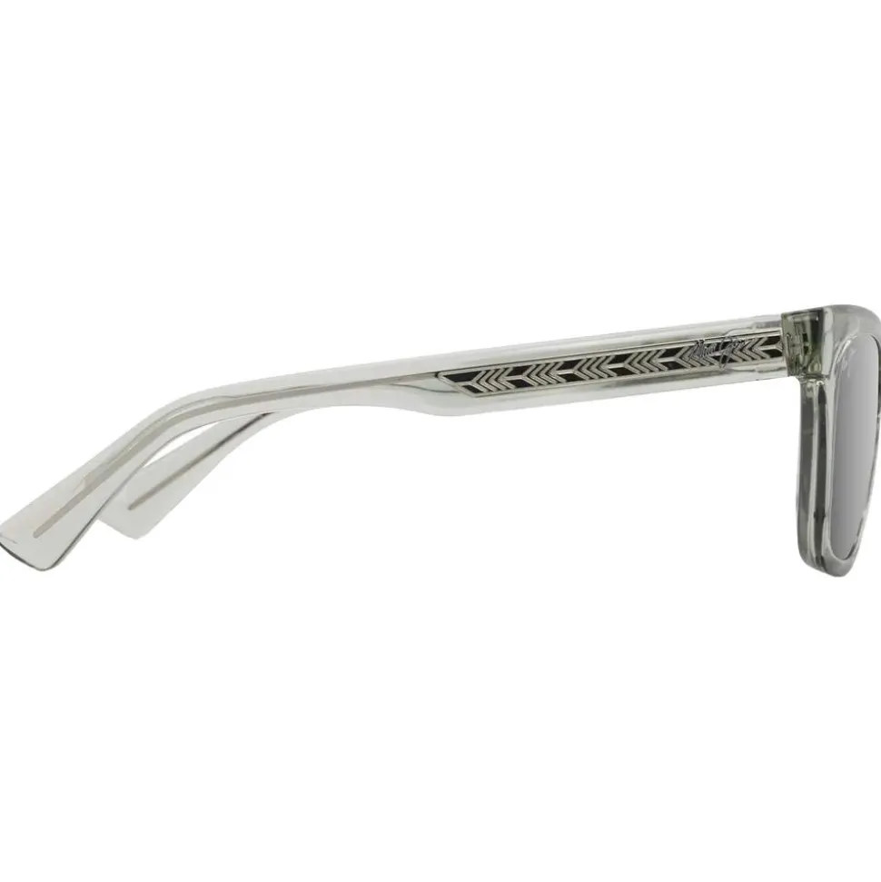 Lunettes de soleil Maui Jim Hiwahiwa Shiny Transparent Sage Green Neutral Grey Mineral Superthin