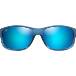 Lunettes de soleil Maui Jim Kaiwi Channel Bleu Noir Bleu Hawaï Minéral SuperThin