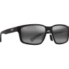 Lunettes de soleil Maui Jim Walewaha Asian Fit Matte Black Neutral Grey Mineral Superthin