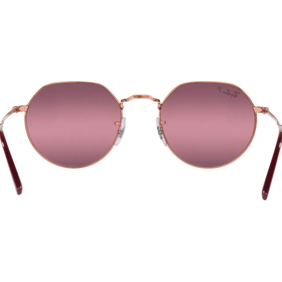 Lunettes de soleil Ray Ban RB3565 Jack Polished Rose Gold Chromance Gold Red Polar