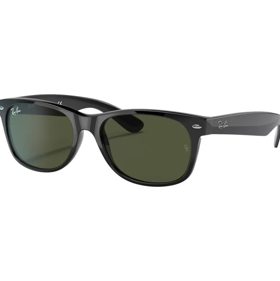 Lunettes de soleil Ray Ban RB2132 New Wayfarer Classic Polished Black Green G-15