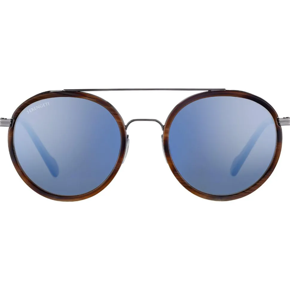 Lunettes de soleil Serengeti Geary Shiny Gunmetal Brown Buffalo Polarized 555nm Blue