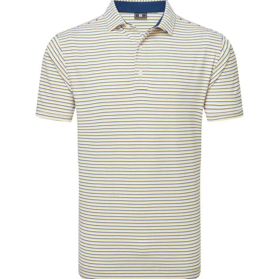 Polo Footjoy Balance Stripe Lisle White Taxi