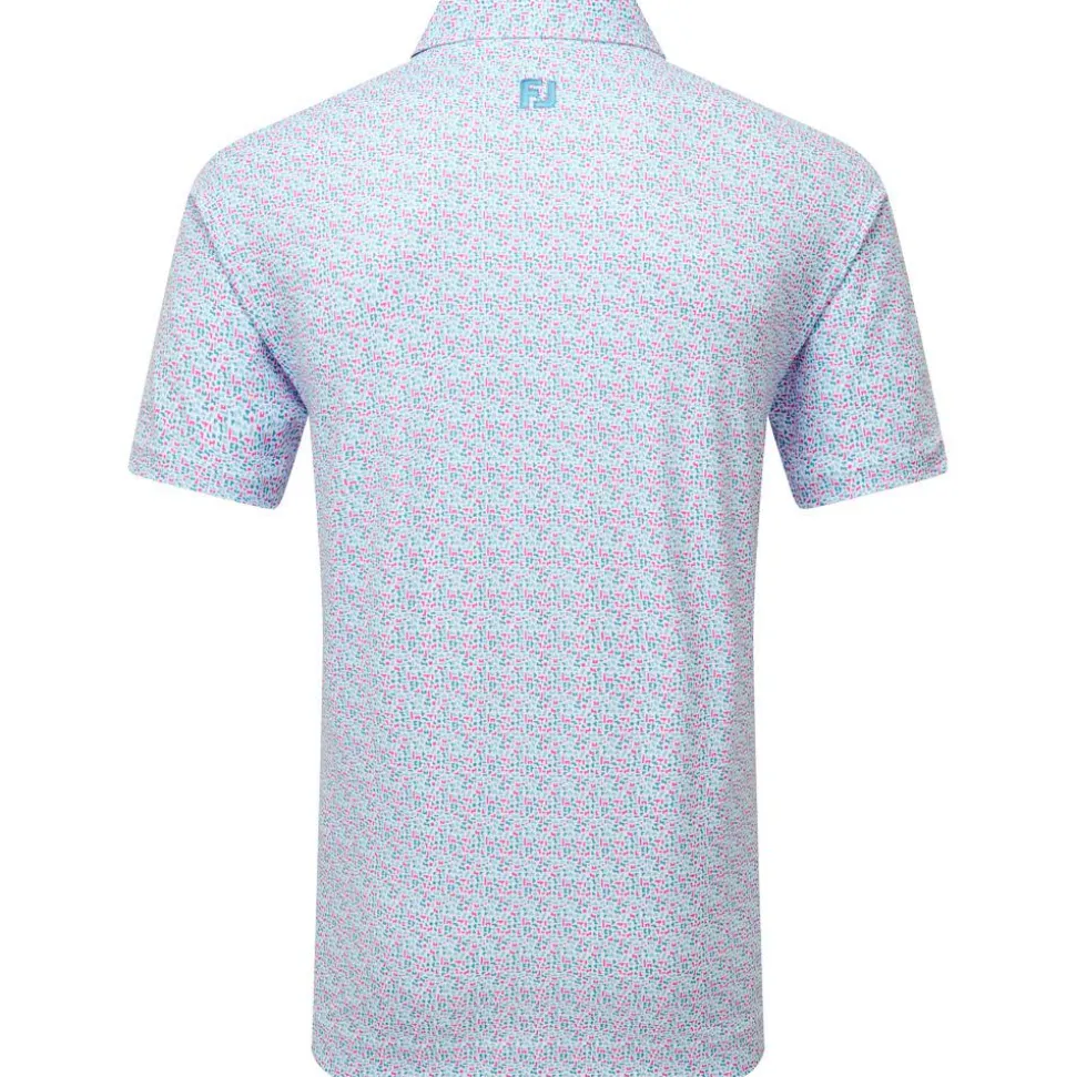 Polo Footjoy Gamer Print White Air Blue High Tide