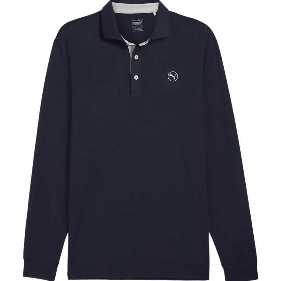 Polo Puma Golf Cloudspun Ls Midweight Polo Deep Navy Dark Sage