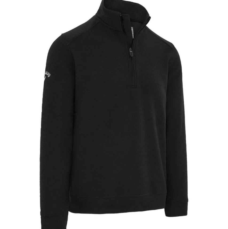 Pull Callaway Golf Emea Long Sleeve Waffle 1/4 Zip Caviar