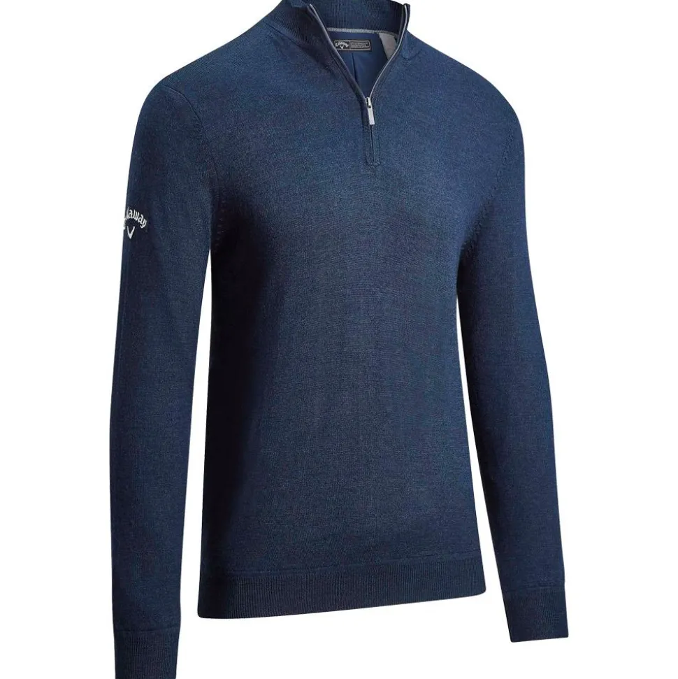 Pull Callaway Golf Windstopper 1/4 Zipped Sweater Peacoat