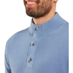 Pull Footjoy Drirelease Button Placket Sweater Blue Jay