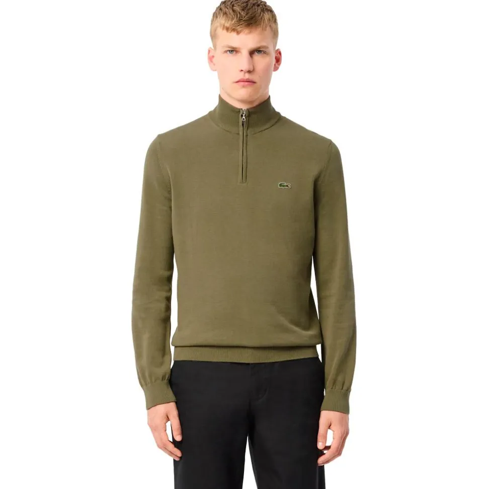 Pull Lacoste Sportswear Classic 1/4 Zip Kaki